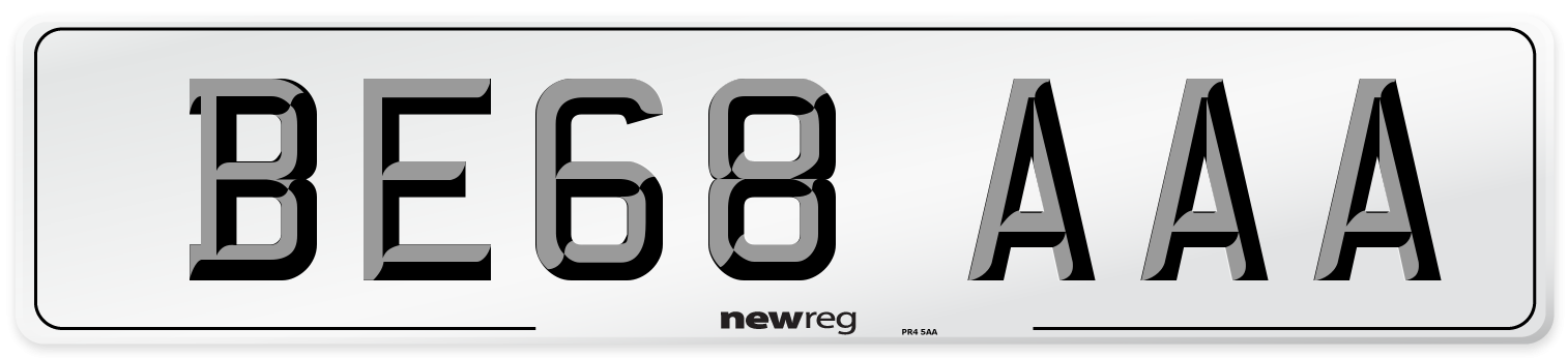 BE68 AAA Number Plate from New Reg